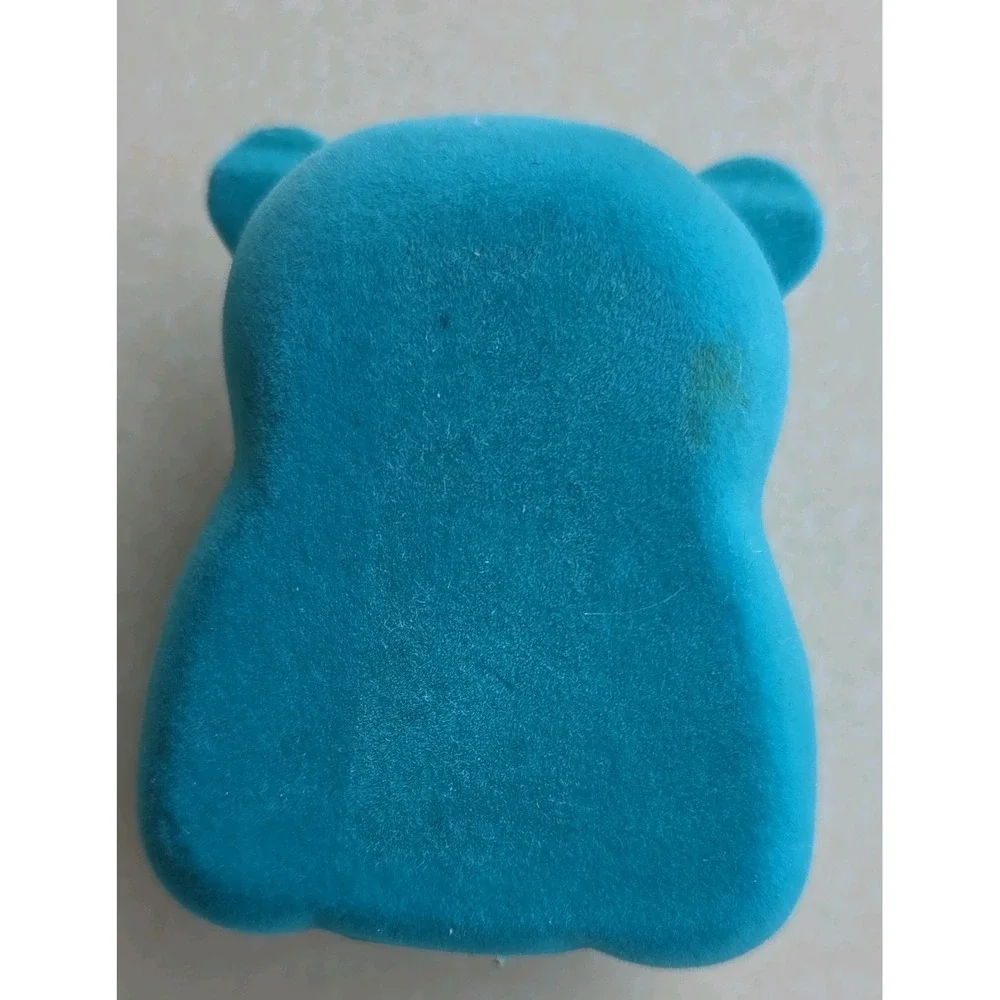 Birthstone Teddy Kids March Aquamarine Necklace Gold Tone Bear Pendant Blue
